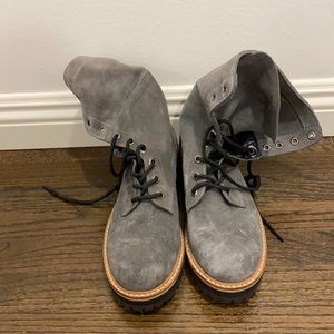 Sarkany, grey combat boots, size 8. Argentinian brand. Never worn.